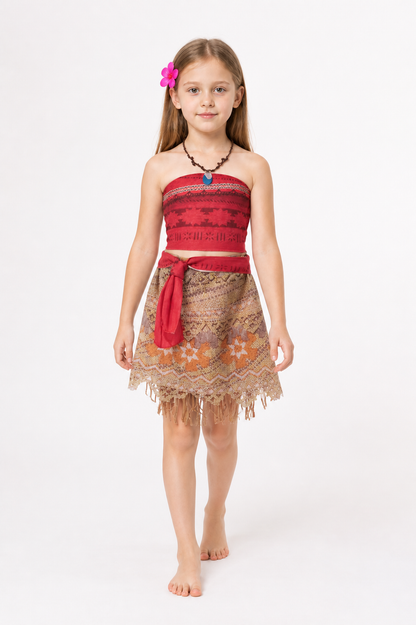 Moana Princess Costume with Skirt and Necklace Costumes detail 2
