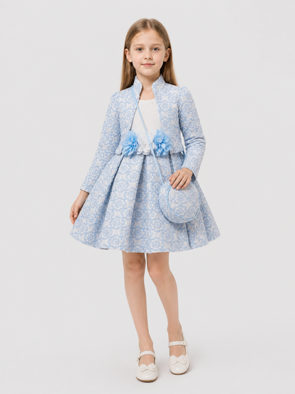 Dressy 3-Piece Set: Jacket, Skirt, and Handbag