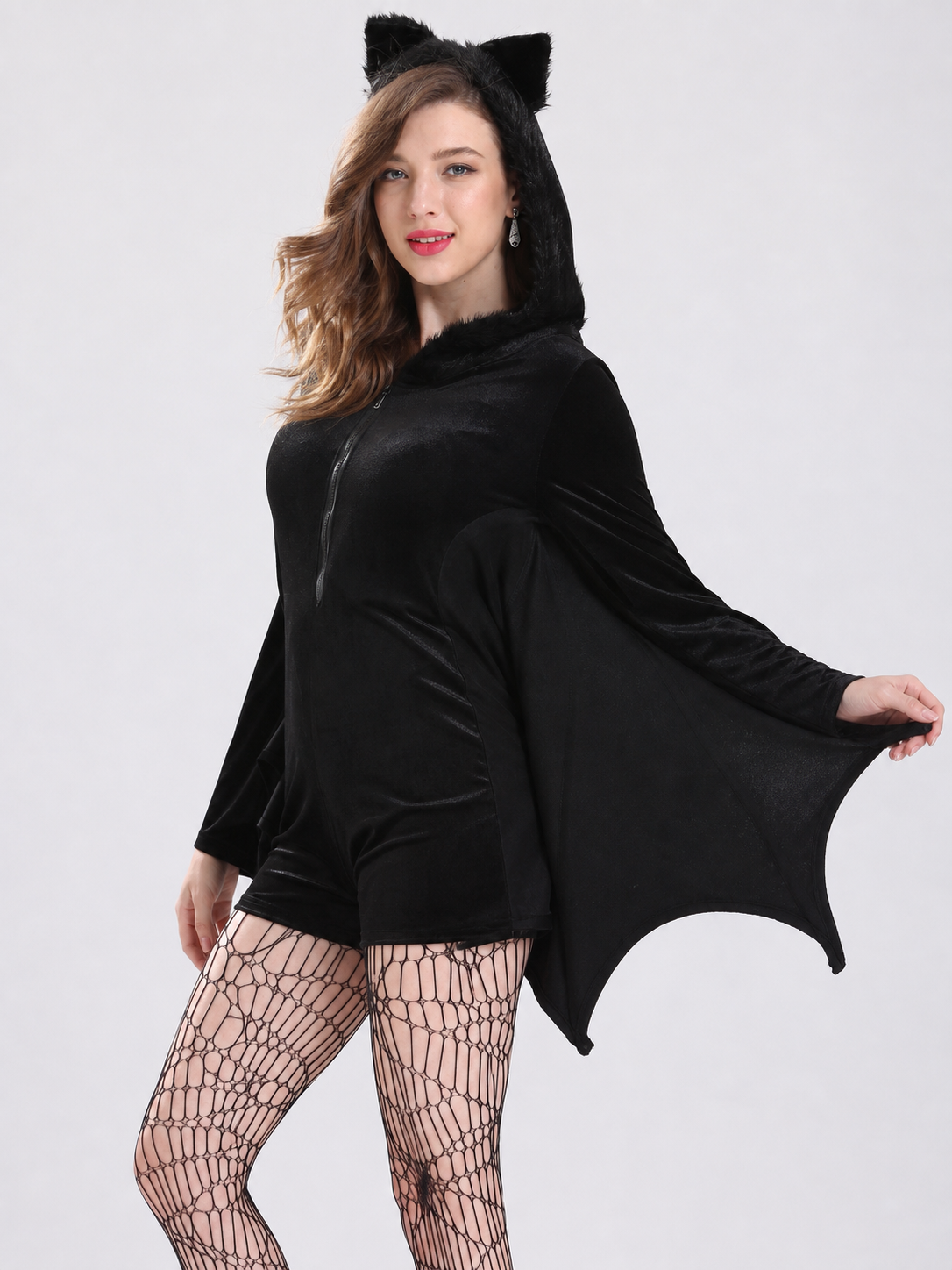 Bat Cosplay Costume, Black Jumpsuit