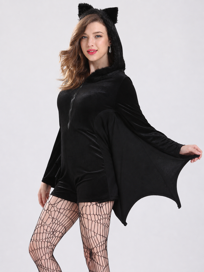 Bat Cosplay Costume, Black Jumpsuit
