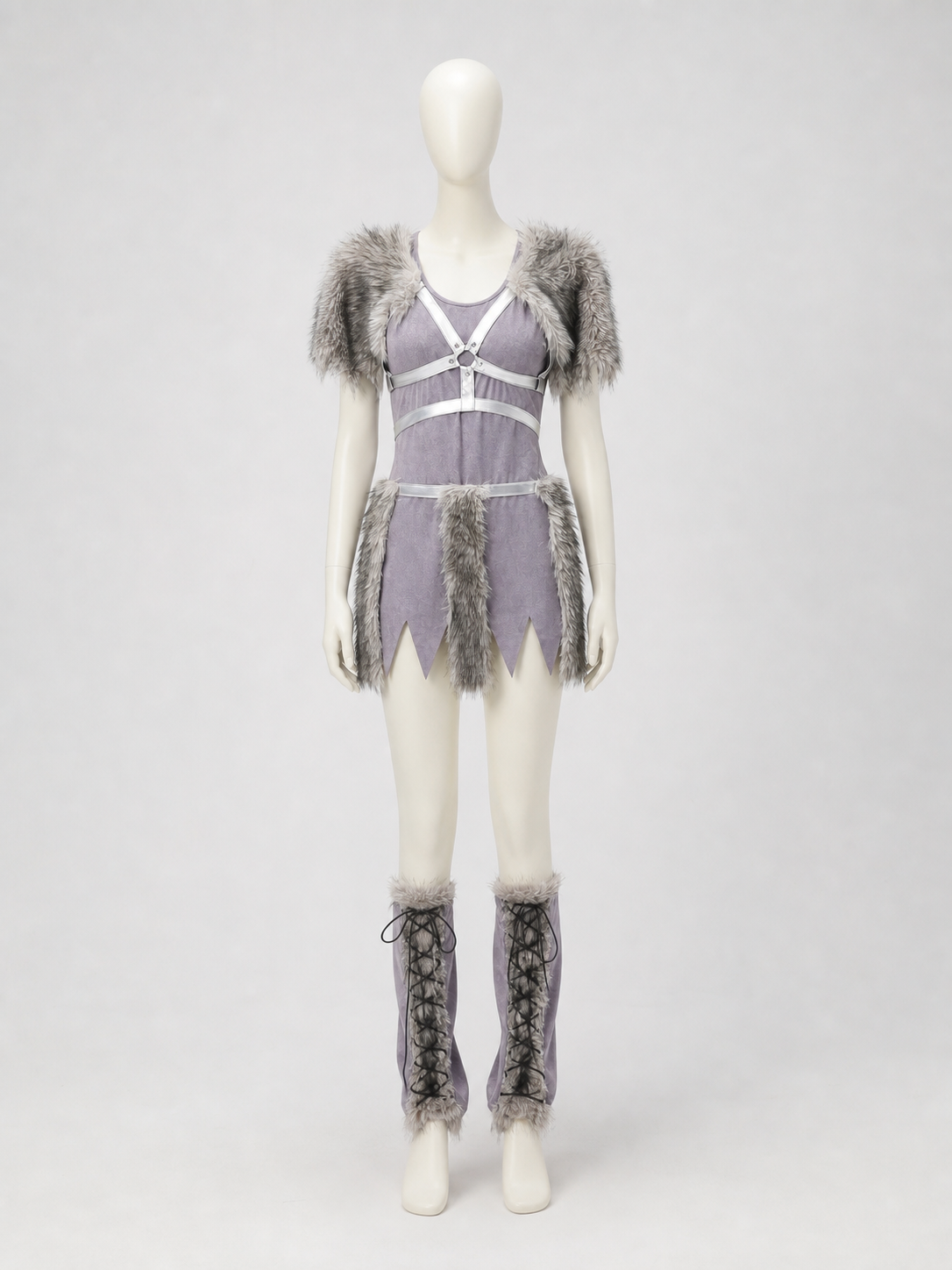 Fantasy character costume with a horned headpiece