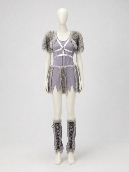 Fantasy character costume with a horned headpiece