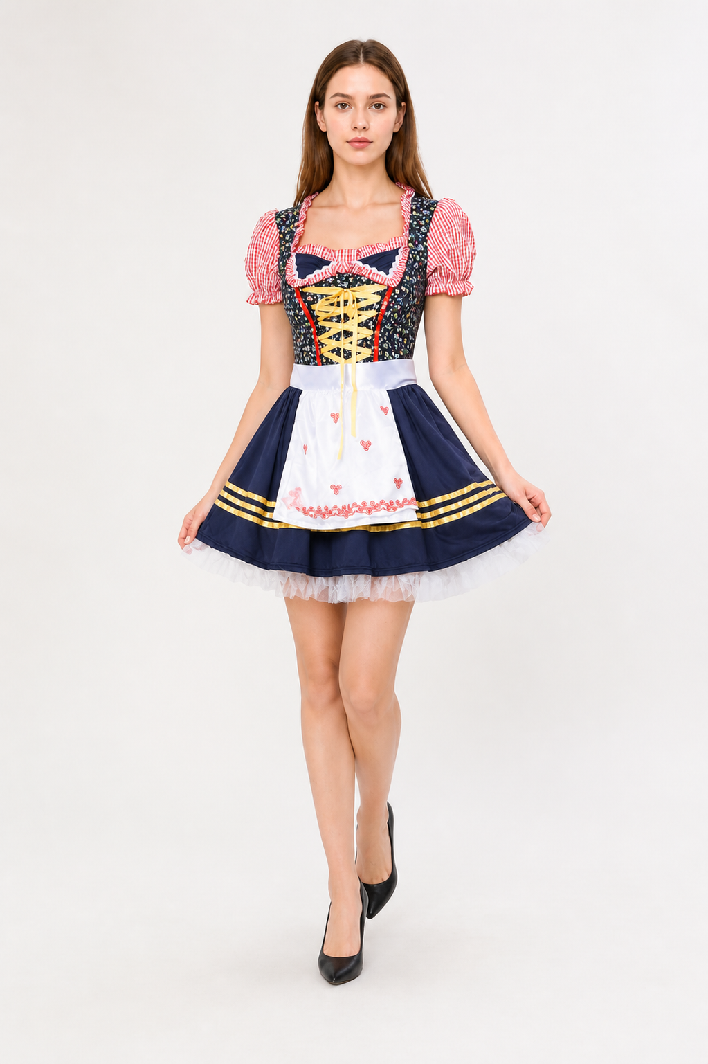 Carnival Costume with Apron, Bows, and Full Skirt Costumes detail 2