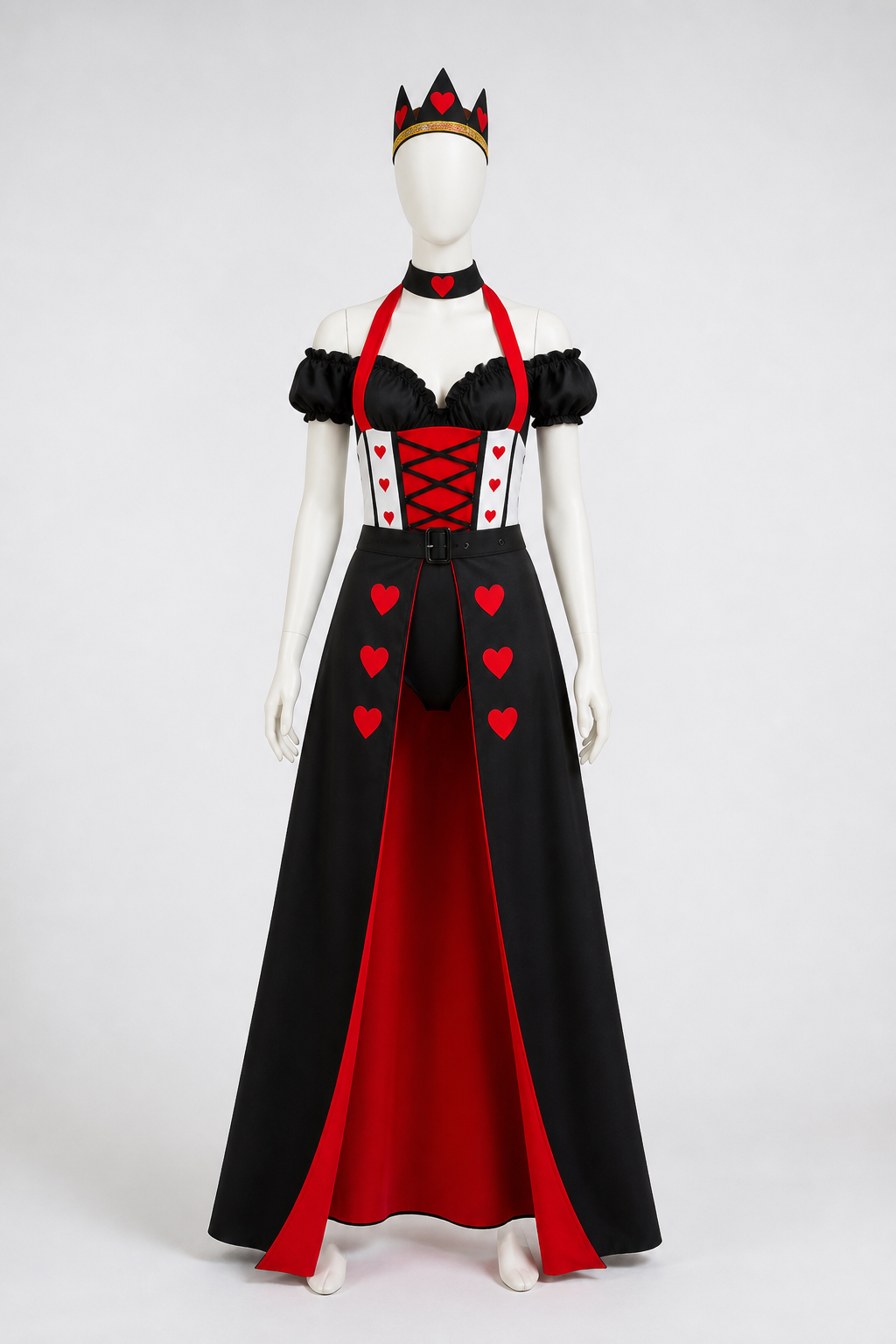 Carnival costume with crown and hearts Costume Headwear detail