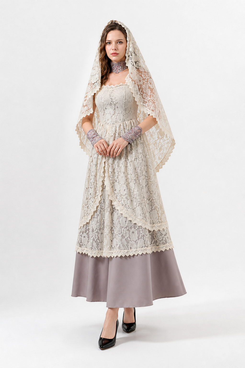 Death Cloak with Lace Cape and Dress for Halloween Costume Dresses detail