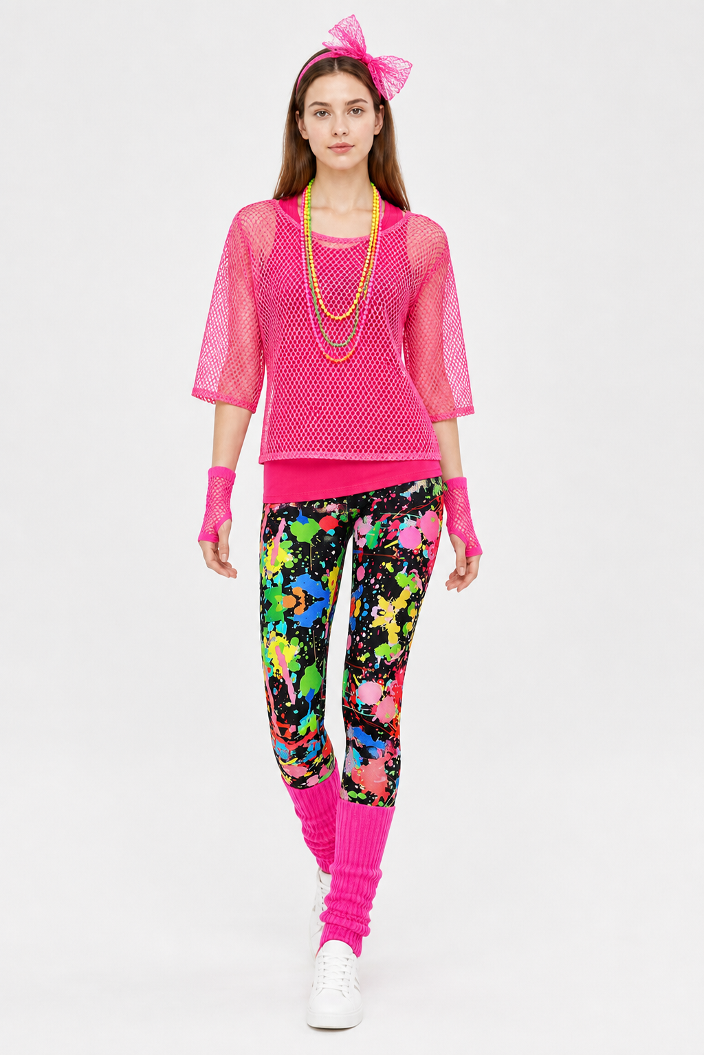 Retro Costume with Mesh Top and Printed Pants Costumes detail 2