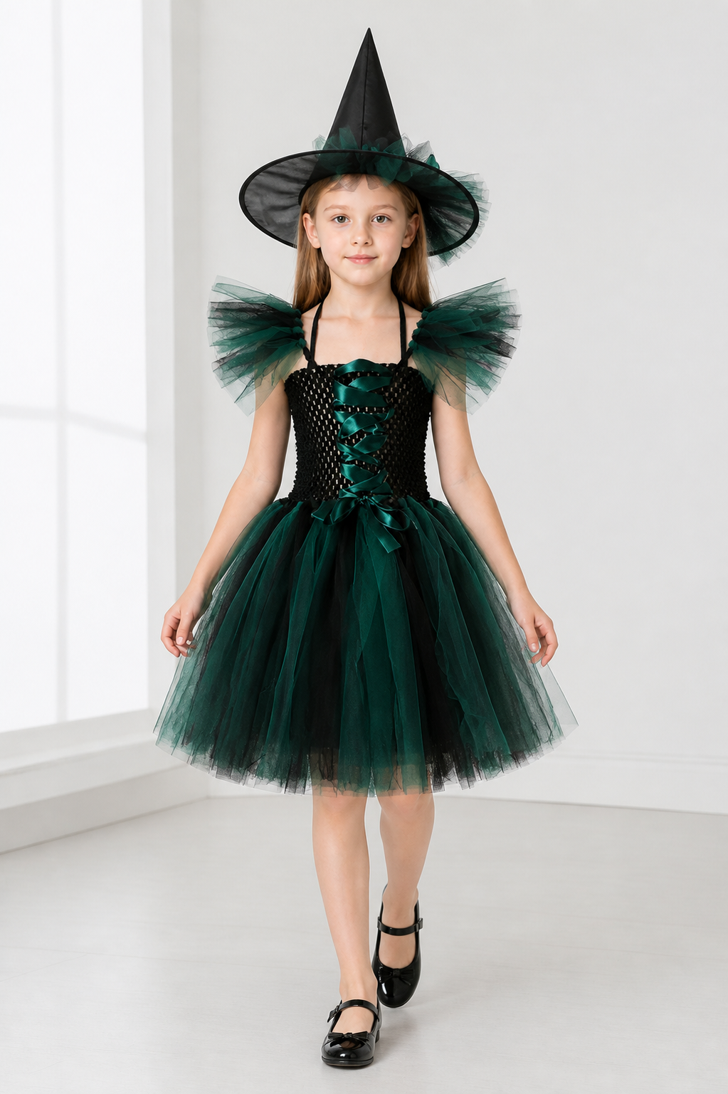 Halloween Witch Costume with Full Skirt and Hat Costume Headwear detail 2