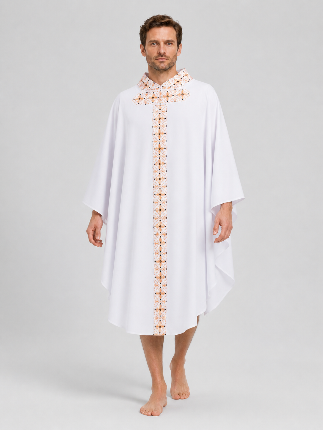 White Cosplay Shirt with Geometric Pattern Costumes detail