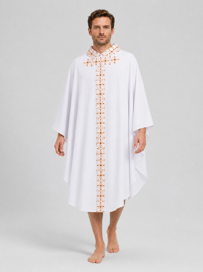 White Cosplay Shirt with Geometric Pattern Costumes detail