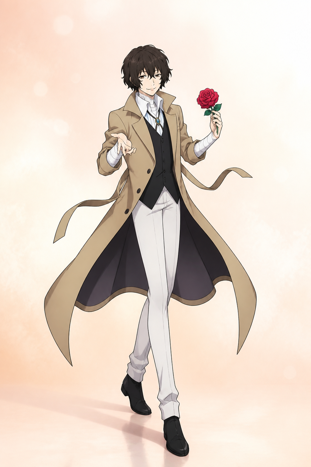 Osamu Dazai Cosplay Costume with Long Coat Costumes detail 2