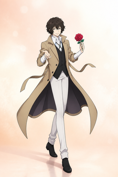 Osamu Dazai Cosplay Costume with Long Coat Costumes detail 2