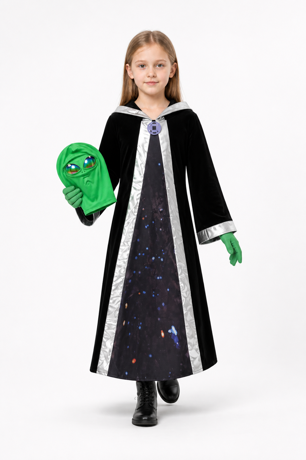 ET Alien Costume with Hood, Skirt, and Star Pattern Costumes detail 2