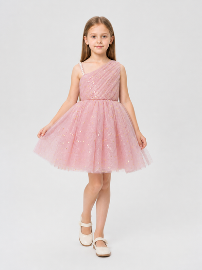 Girls' Dressy One-Shoulder Princess Dress with Sequins Costume Dresses detail 2