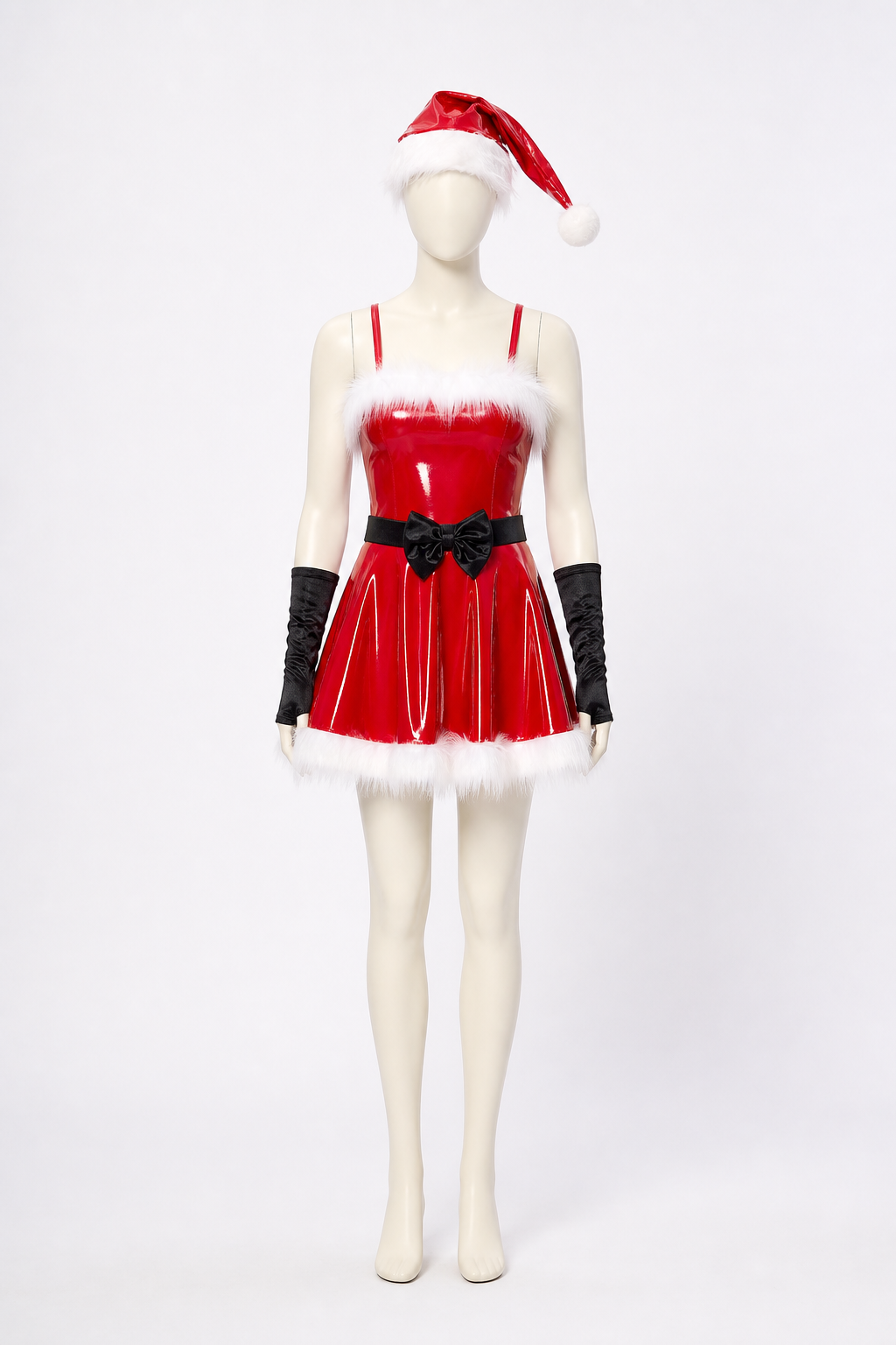 Red New Year's Carnival Costume with White Trim Costumes detail 2