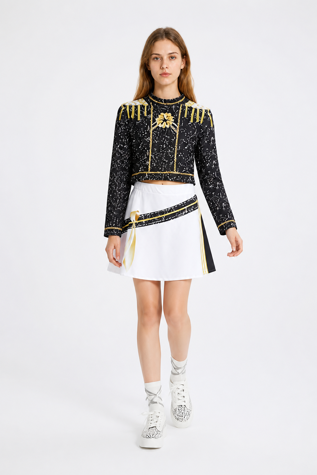 Stage Costume with Top and Skirt, Black and Gold Costumes detail 2
