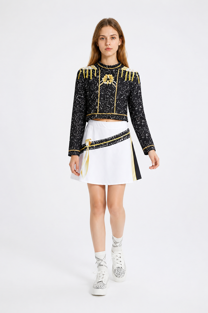 Stage Costume with Top and Skirt, Black and Gold Costumes detail 2