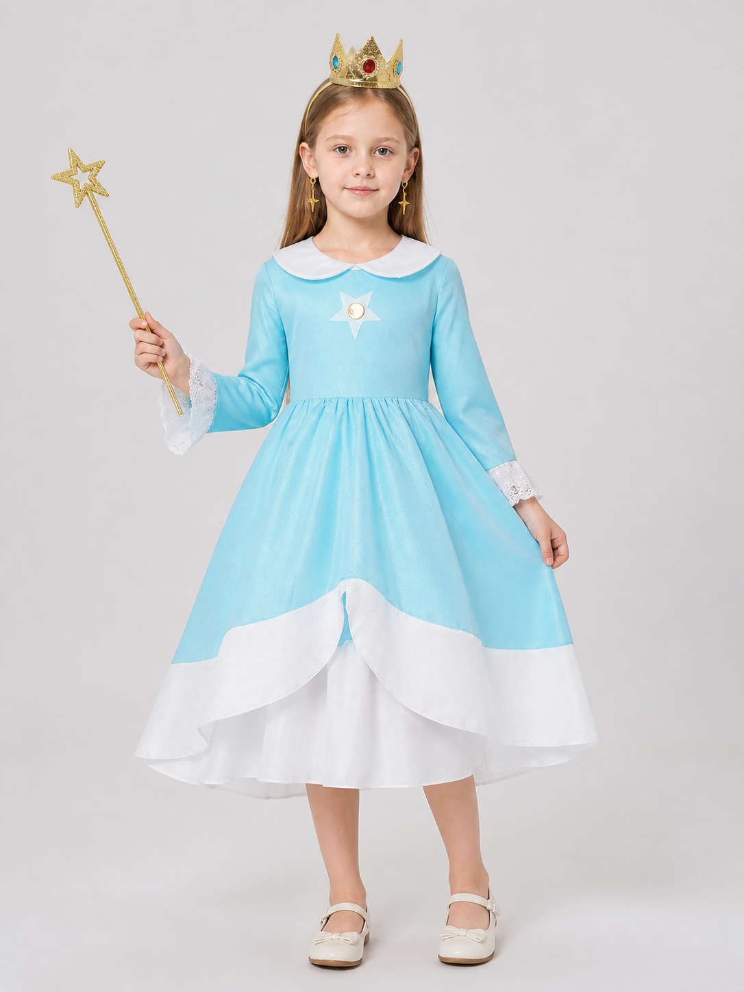 Princess Dress for Children with Crown and Star Wand Costume Dresses detail 2