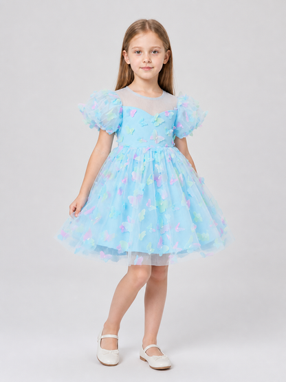 Children’s Princess Dress with a Full Skirt and Butterflies product detail 2
