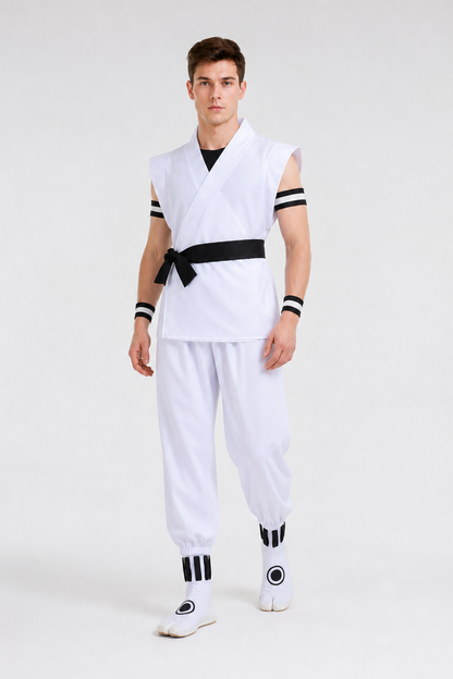 White Sukuna Cosplay Costume with Accessories Costume Accessories detail