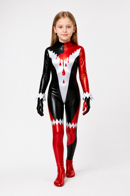Black, Red, and White Clown Jumpsuit with Bloodstains product detail 2