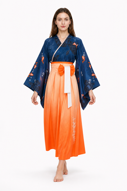 Amelia Watson Orange Fish Cosplay Kimono
