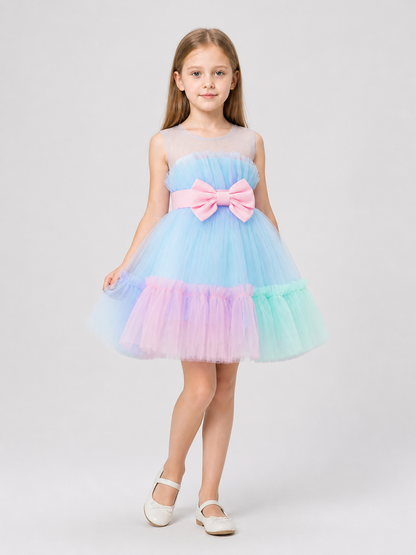 Full Dress with a Layered Mesh Skirt and Bow Costume Dresses detail 2
