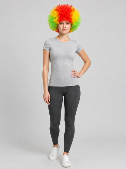 Clown Wig, Full and Curly, Red-Yellow-Green Costume Wigs detail 2