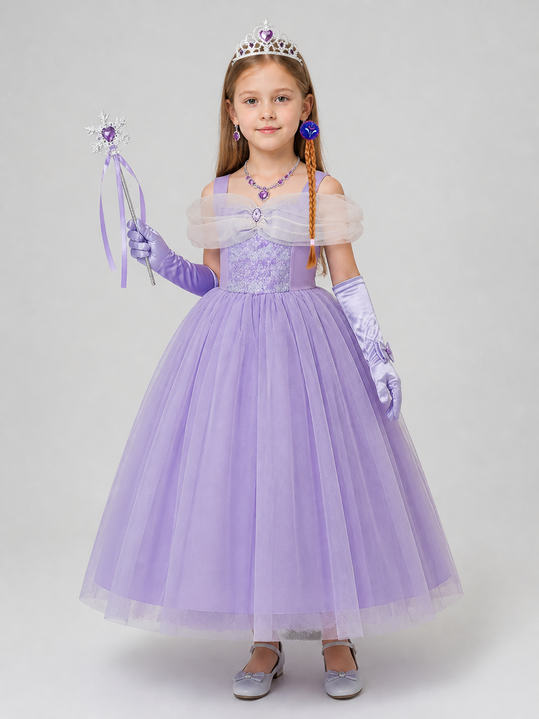 Cinderella Princess Dress with Crown and Accessories Costume Dresses detail 2