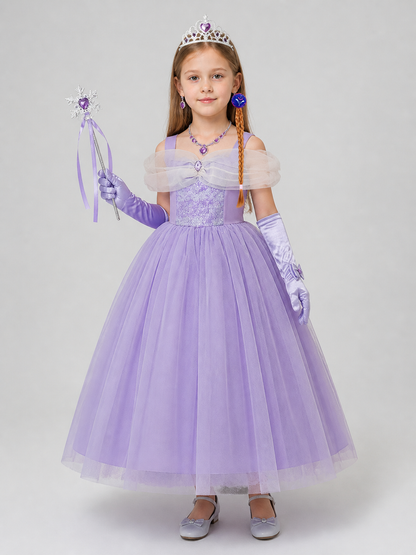 Cinderella Princess Dress with Crown and Accessories Costume Dresses detail 2