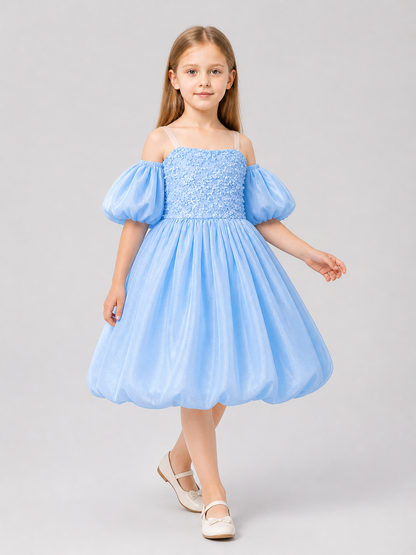 Children’s Dress with a Full Skirt and Floral Detail product detail 2