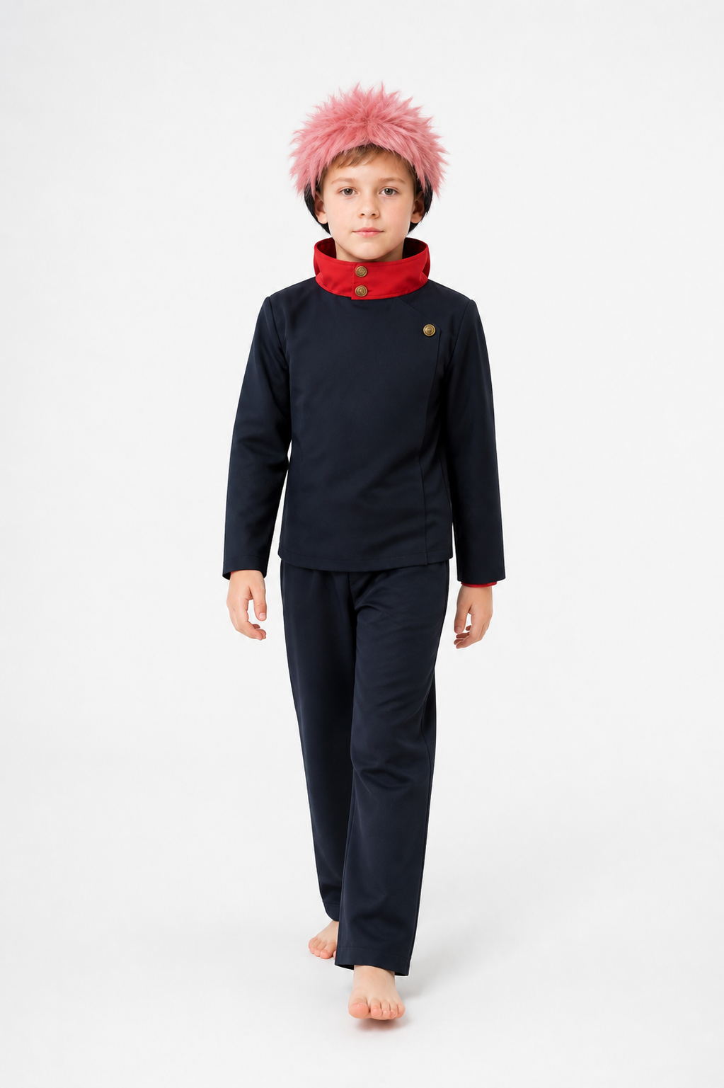 Yuji Itadori Cosplay Costume with Wig and Pants Costume Wigs detail 2