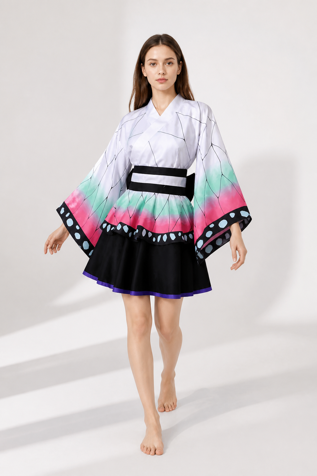 Kimono-Style Cosplay Dress with Wide Sleeves Costume Dresses detail