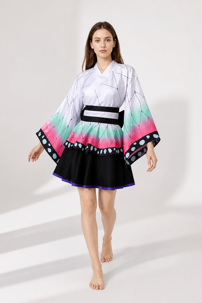 Kimono-Style Cosplay Dress with Wide Sleeves Costume Dresses detail