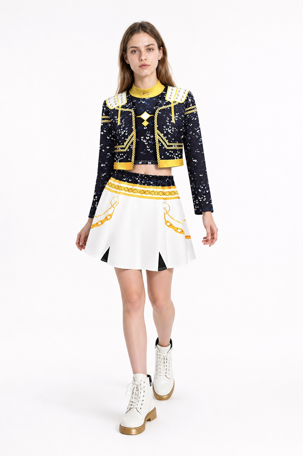 Children's skirt and jacket costume with gold trim Costumes detail 2