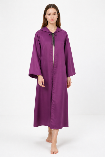 Purple Hooded Zip-Up Cloak for Halloween Costume Capes detail