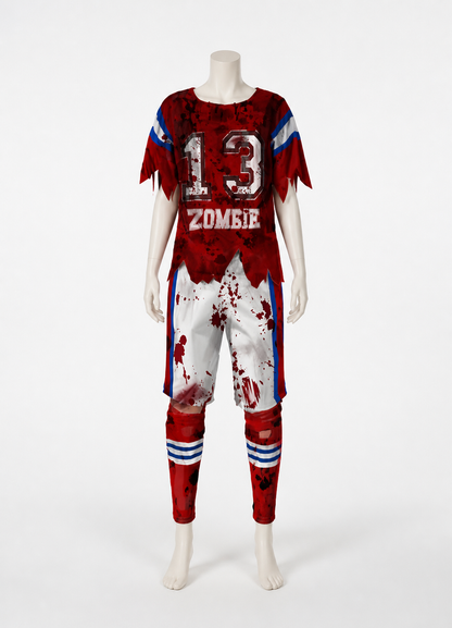 Zombie Sports Costume with Blood Print, Number 13 Costumes detail 2