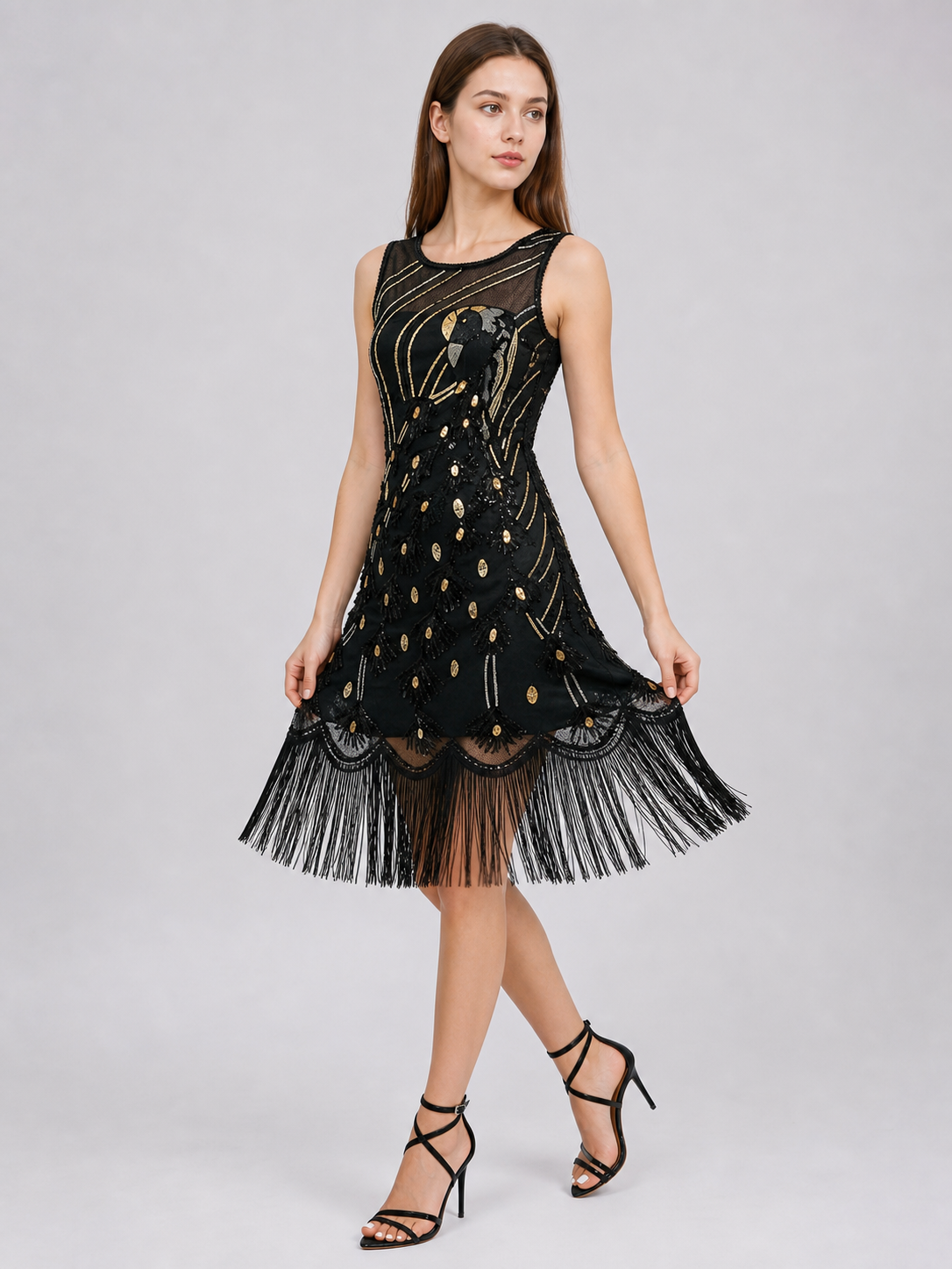 1920s-Style Fringed Dress for Parties