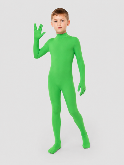 Green Alien Cosplay Jumpsuit with Hood Costumes detail 2