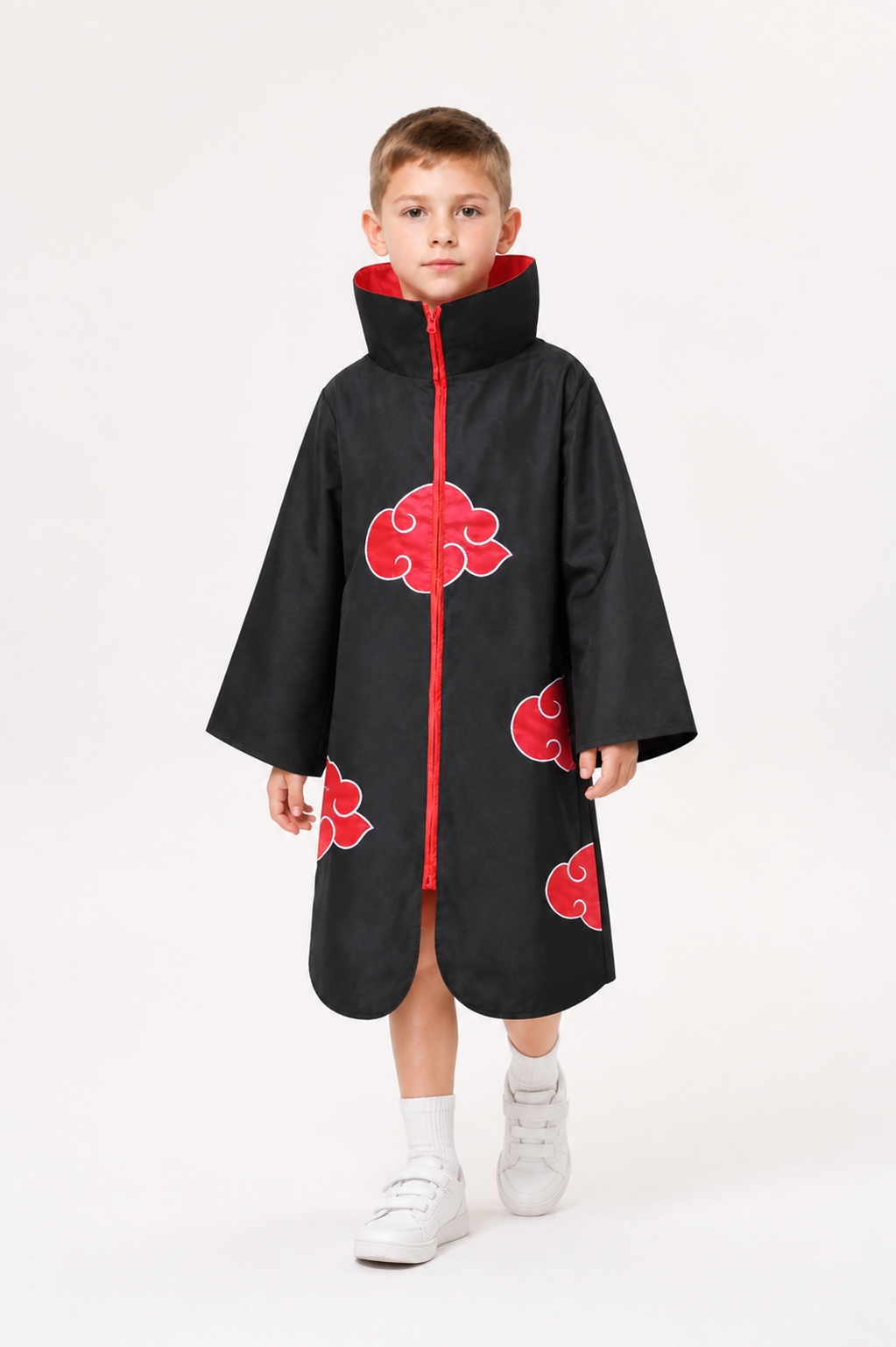 Akatsuki Cloak with Red Clouds for Cosplay Costume Capes detail 2