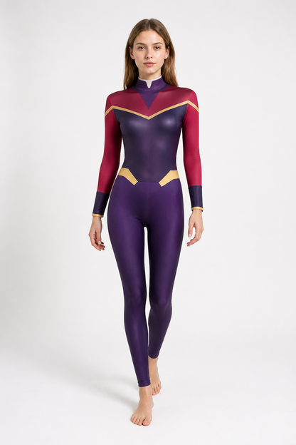 Red Cosplay Jumpsuit with Gold Accents Costumes detail 2