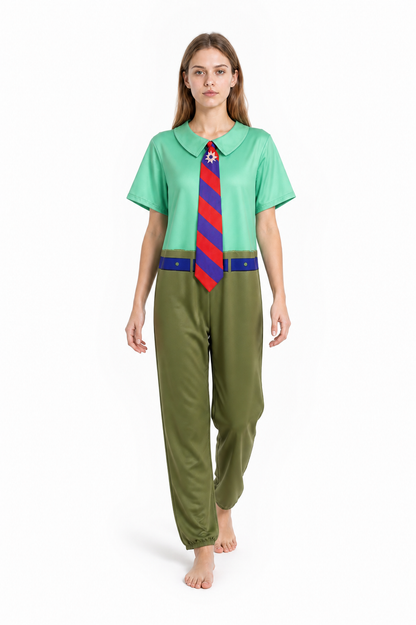 Cosplay Character Jumpsuit with Tie and Belt Costumes detail