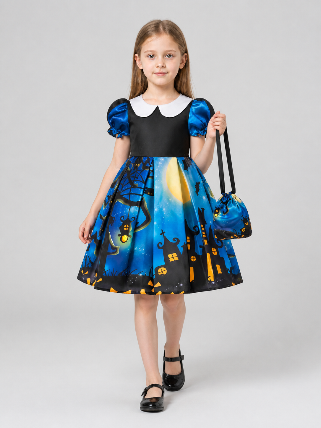 Children’s Halloween Dress with Print and Full Skirt product detail 2