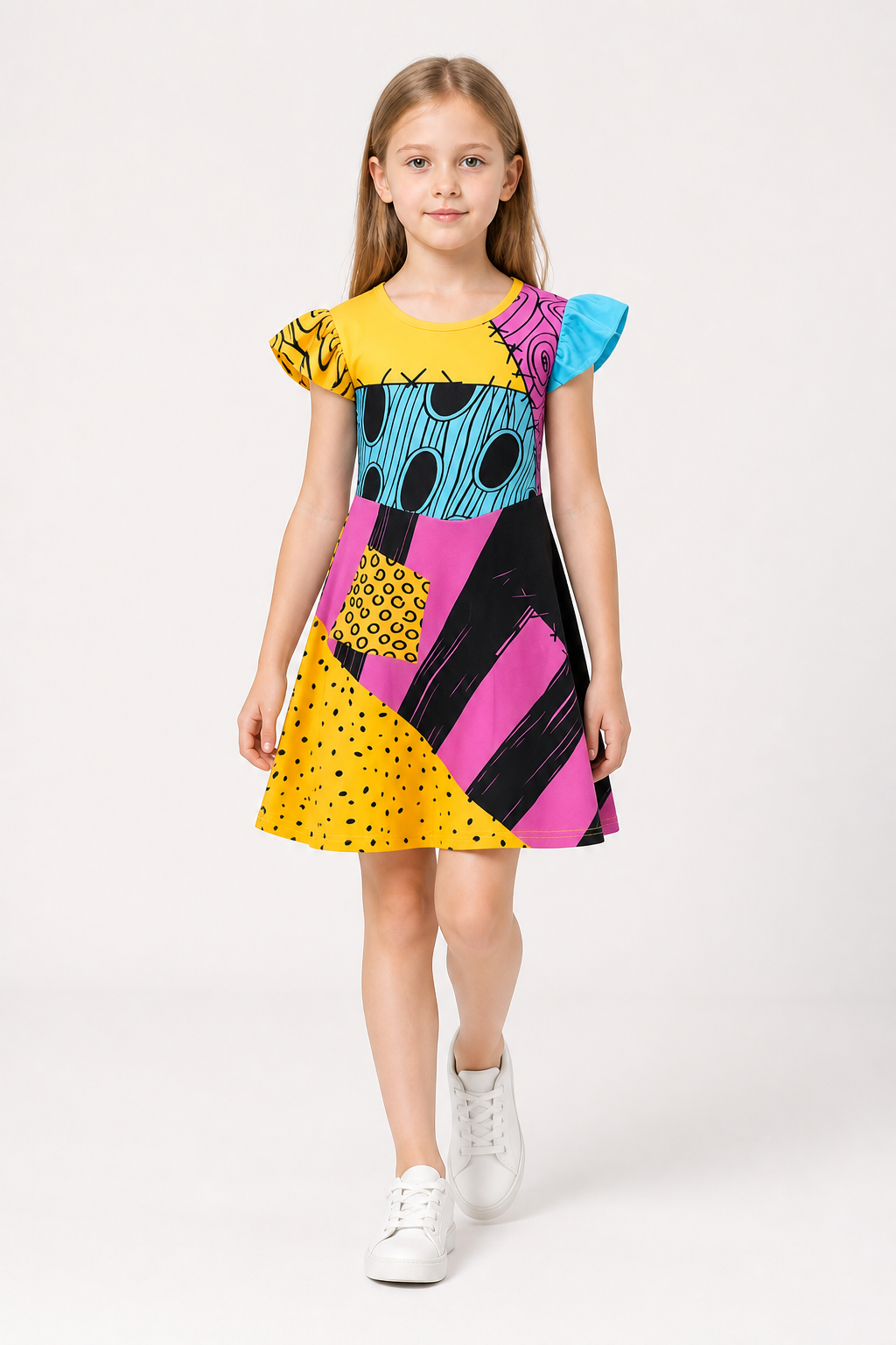 Halloween Carnival Dress with Geometric Print Costume Dresses detail 2