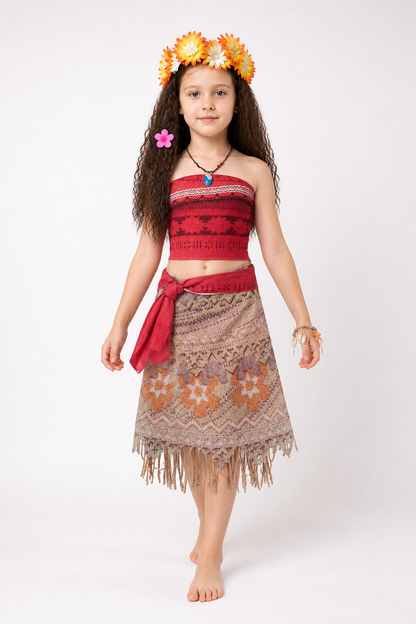 Moana Costume with Skirt and Fringe for Parties Costumes detail 2