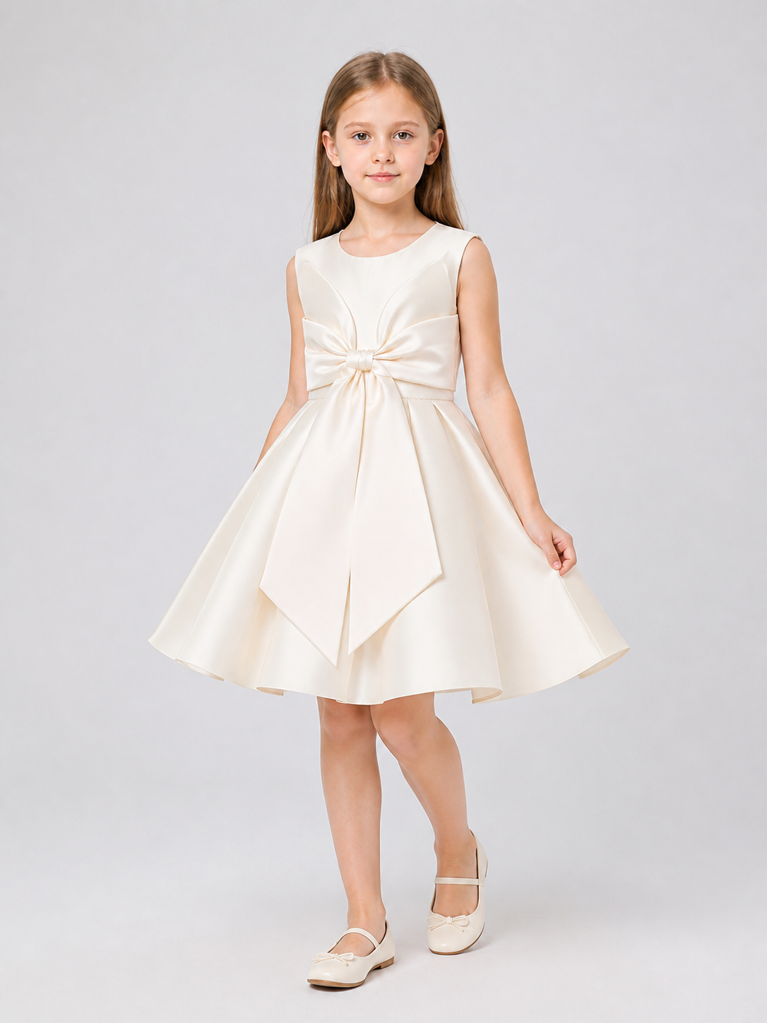 Girls' Dressy Princess Dress with a Full Skirt and Bow Costume Dresses detail 2