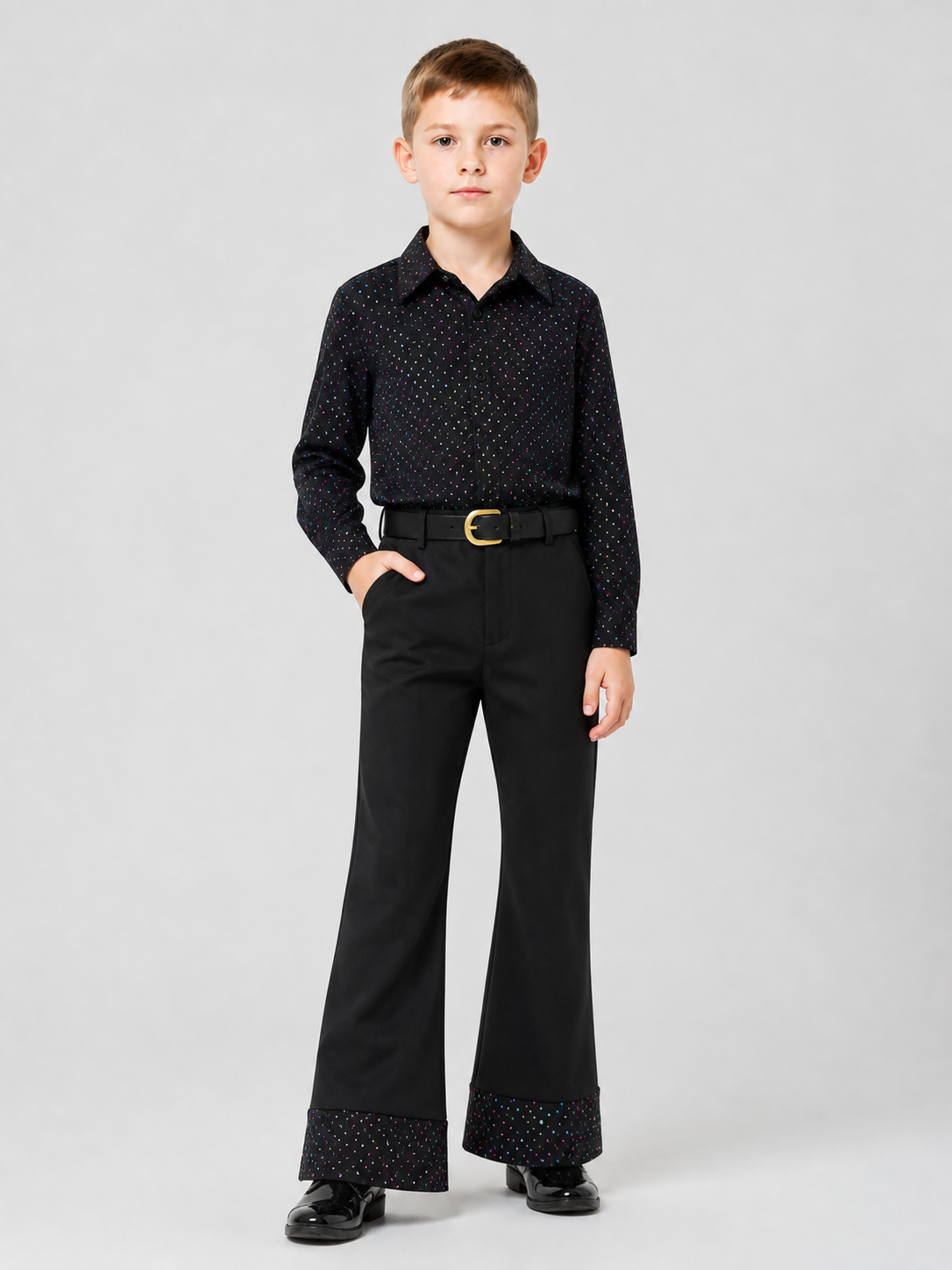 Stage Disco Costume: Shirt, Flared Pants, and Belt