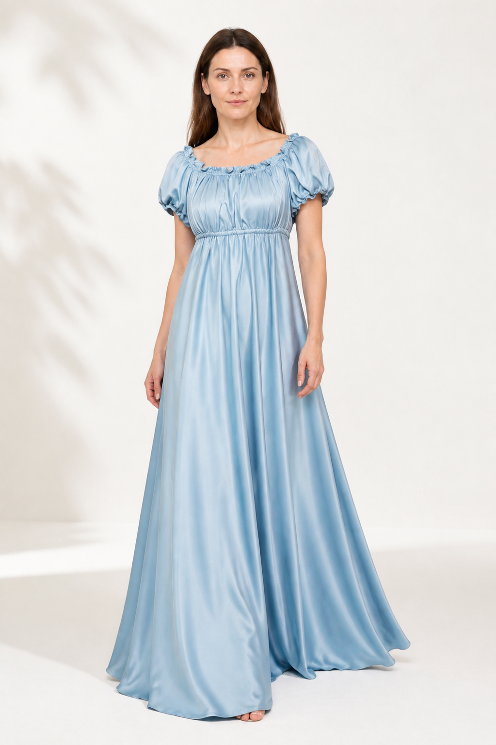 Bridgerton-style dress, light blue, with a train Costume Dresses detail 2