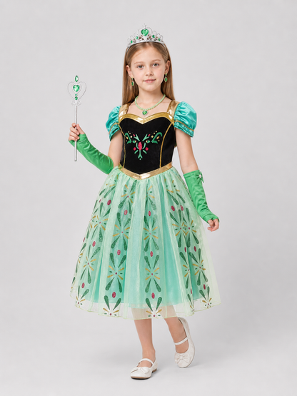 Children’s Snow Queen Costume with Crown and Accessories product detail 2