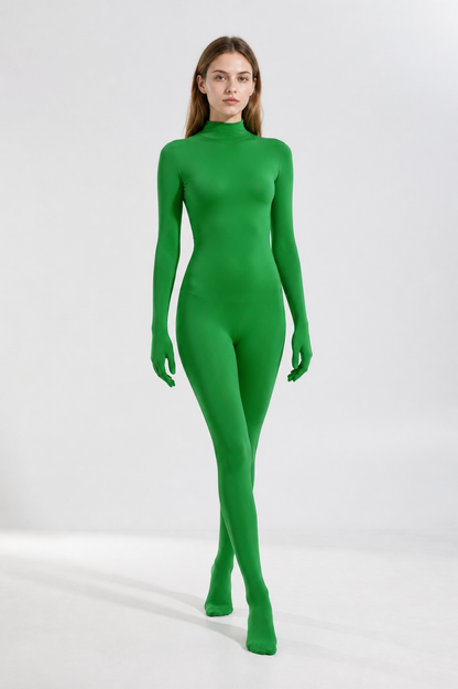 Green Jumpsuit with Covered Hands and Feet product detail 2