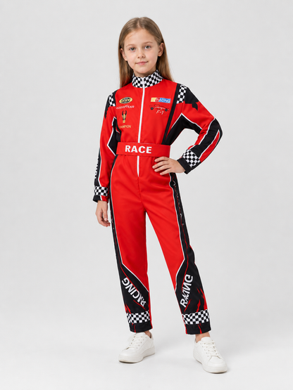Children's Racing Jumpsuit with Belt, Checkered product detail 2